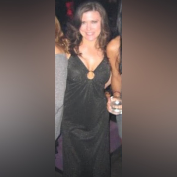 Scoop NYC Nightgown style sparkle maxi dress with center ring - Picture 2 of 10